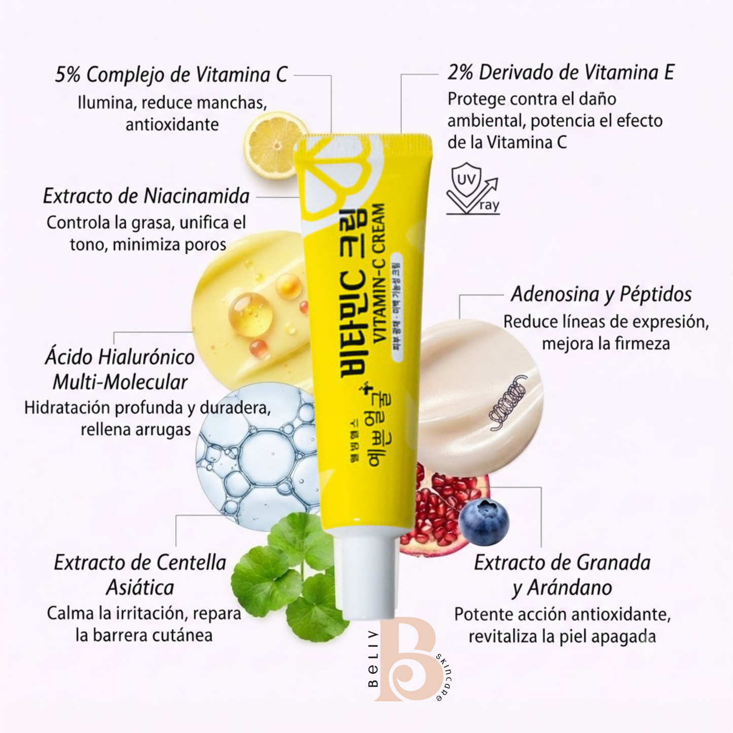 Well-being Health Pharm Crema facial - Vitamina C con Niacinamida - 25G