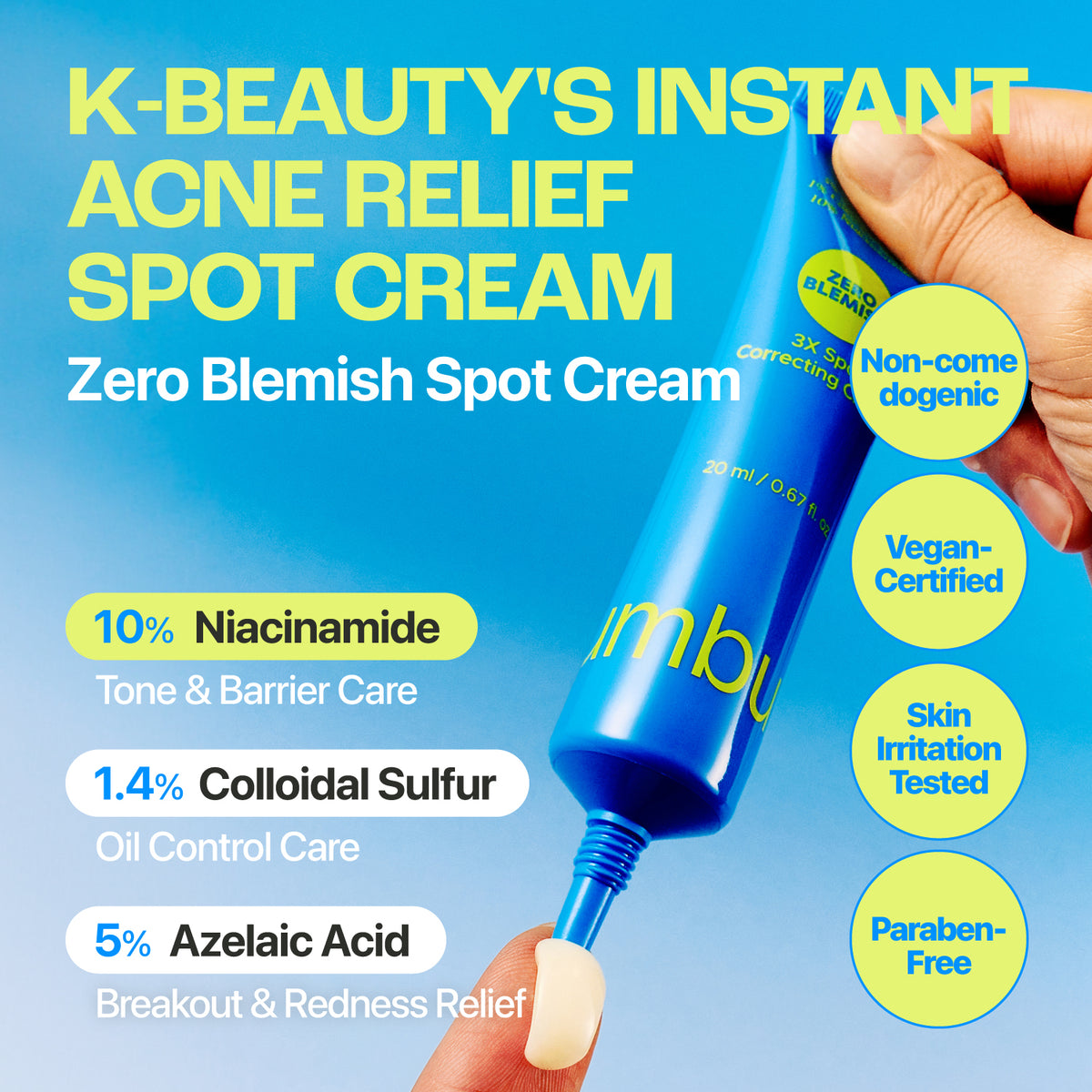 Numbuzin - Zero Blemish 3X Spot Correcting Cream 20ml