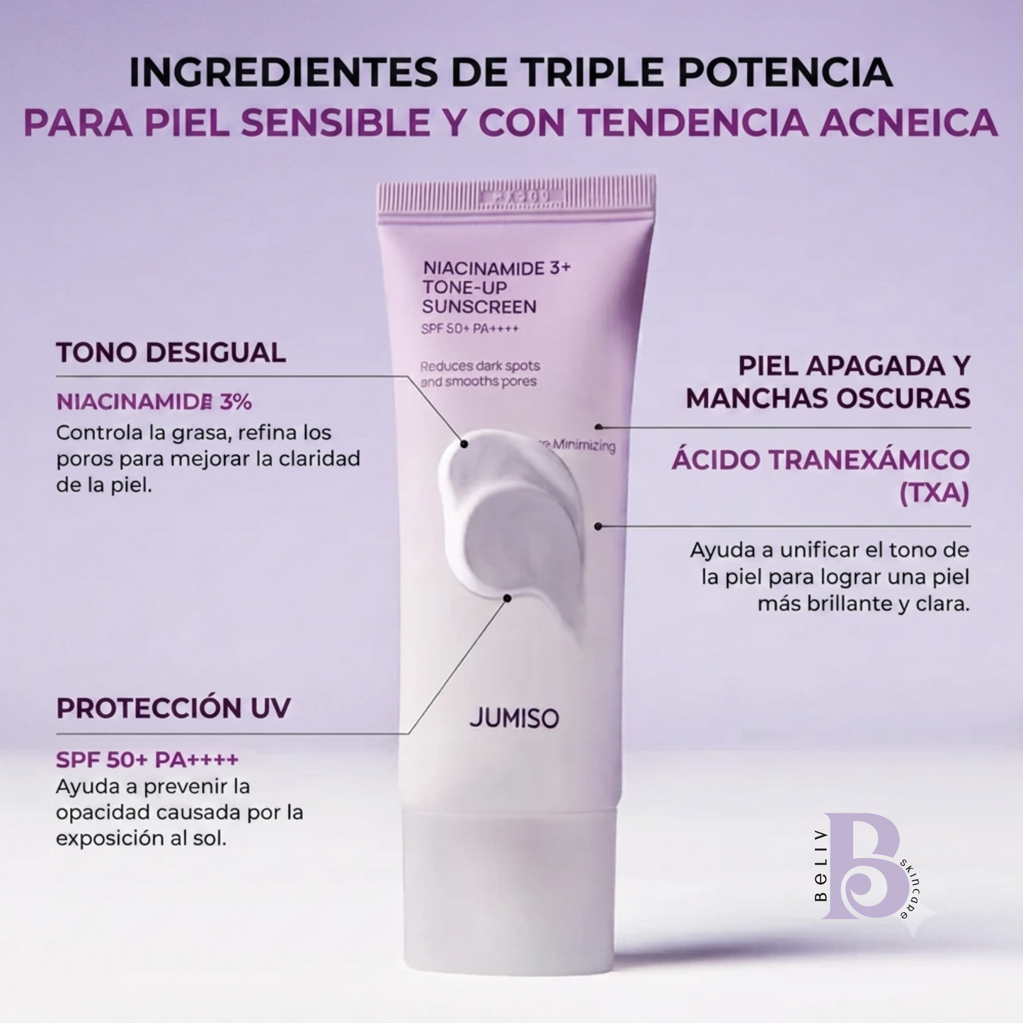 Jumiso - Niacinamide 3 + Tone-up Sunscreen SPF50+ PA++++ - 40ML