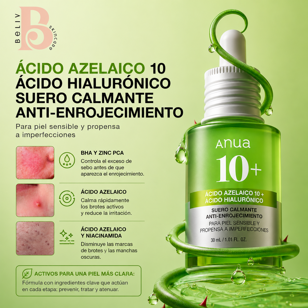 Anua - Azelaic Acid 10 Hyaluron Redness Soothing Serum - 30ML