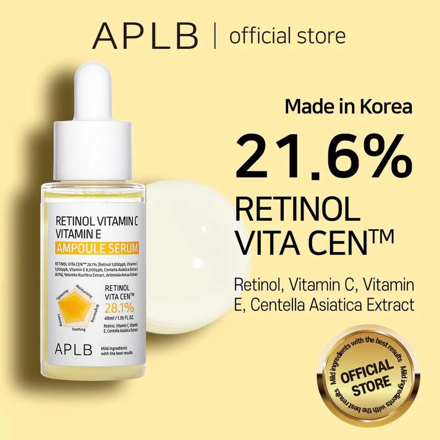 APLB - Retinol Vitamin C Vitamin E Ampoule Serum -40ML